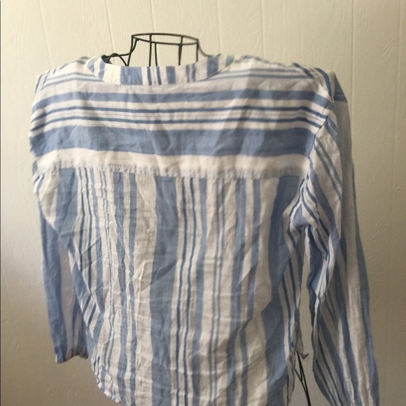 ❤️ Falls Creek size medium blue white stripe high low lightweight summer… - Picture 5 of 5